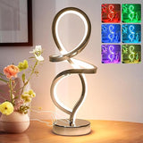 Modern Table Lamp, LED Spiral Lamp, Stepless Dimmable Bedside Lamp