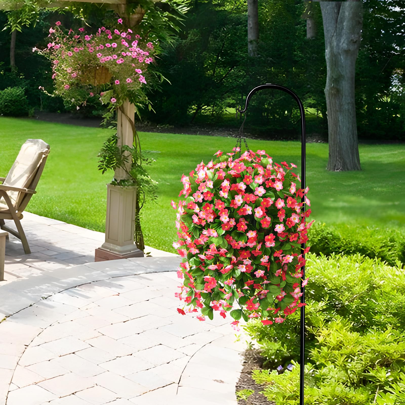 2 Pack Artificial Hanging Flowers, Fake Flowers Hanging Plant Violet Flower