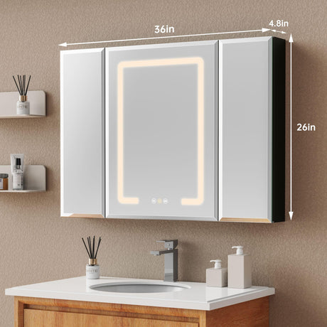 Recessed or Surface 36 x 26 inches LED Medicine Cabinets for Bathroom