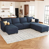 Modular Sleeper Sofa Velvet Sectional Couch with Storage 8 Seats Sectional