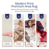 Zen Cream Area Rug 8x10 - Neutral Brush Stroke Design