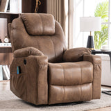 Swivel Rocker Massage Recliner Chair with Heat Ergonomic, Manual Glider Rocking