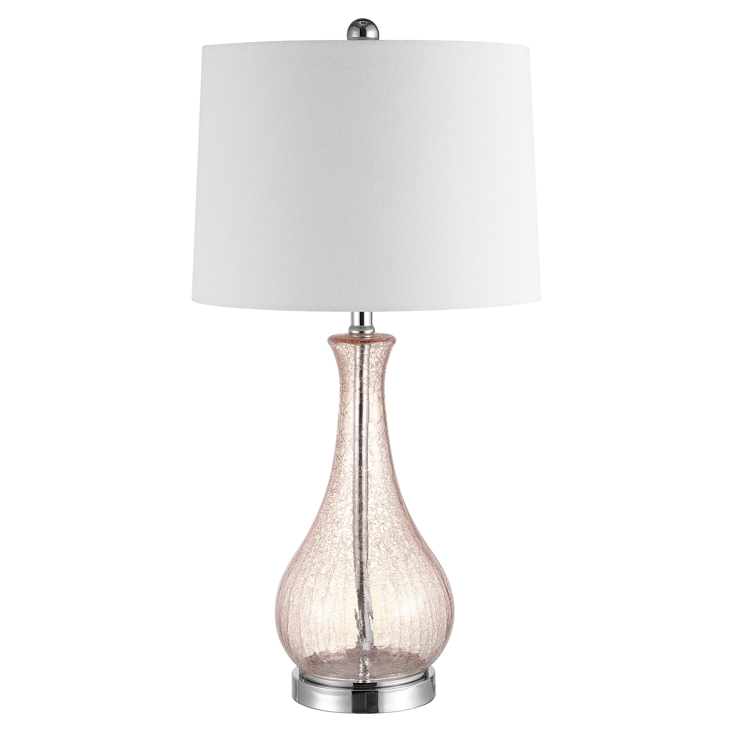 Safavieh Lighting Collection Finnley Light Blush Crackle 28-inch Bedroom Living Room Home Office Desk Nightstand Table Lamp (LED Bulb Included)