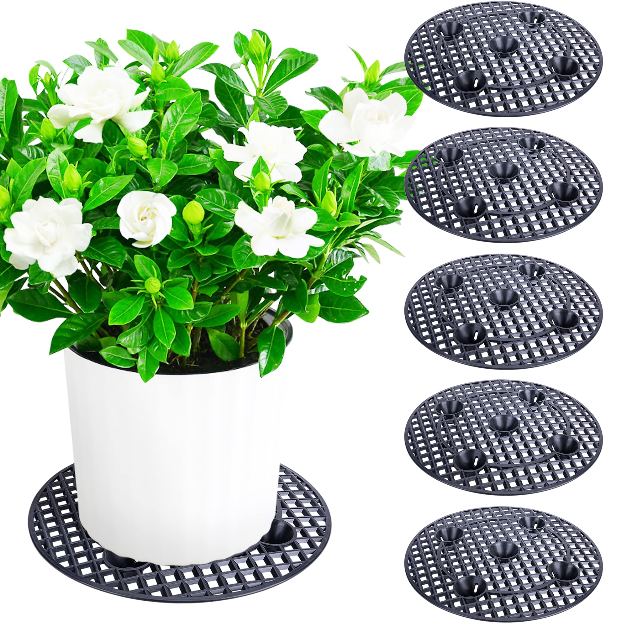 6Pack Large 15" Plant Level Pot Elevator, Heavy Duty Plant Stands, Plant Pot Sauce