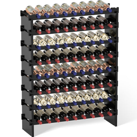 Wine Rack Freestanding Floor - 8 Tiers Wine Bottle Holder 72 Bottle Stackable Wine Rack