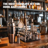 Mixology Cocktail Shaker Set - Complete 29-Piece Bartender Kit and Bar Tools