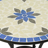 Corporation Blue and Beige Mosaic Bistro Set