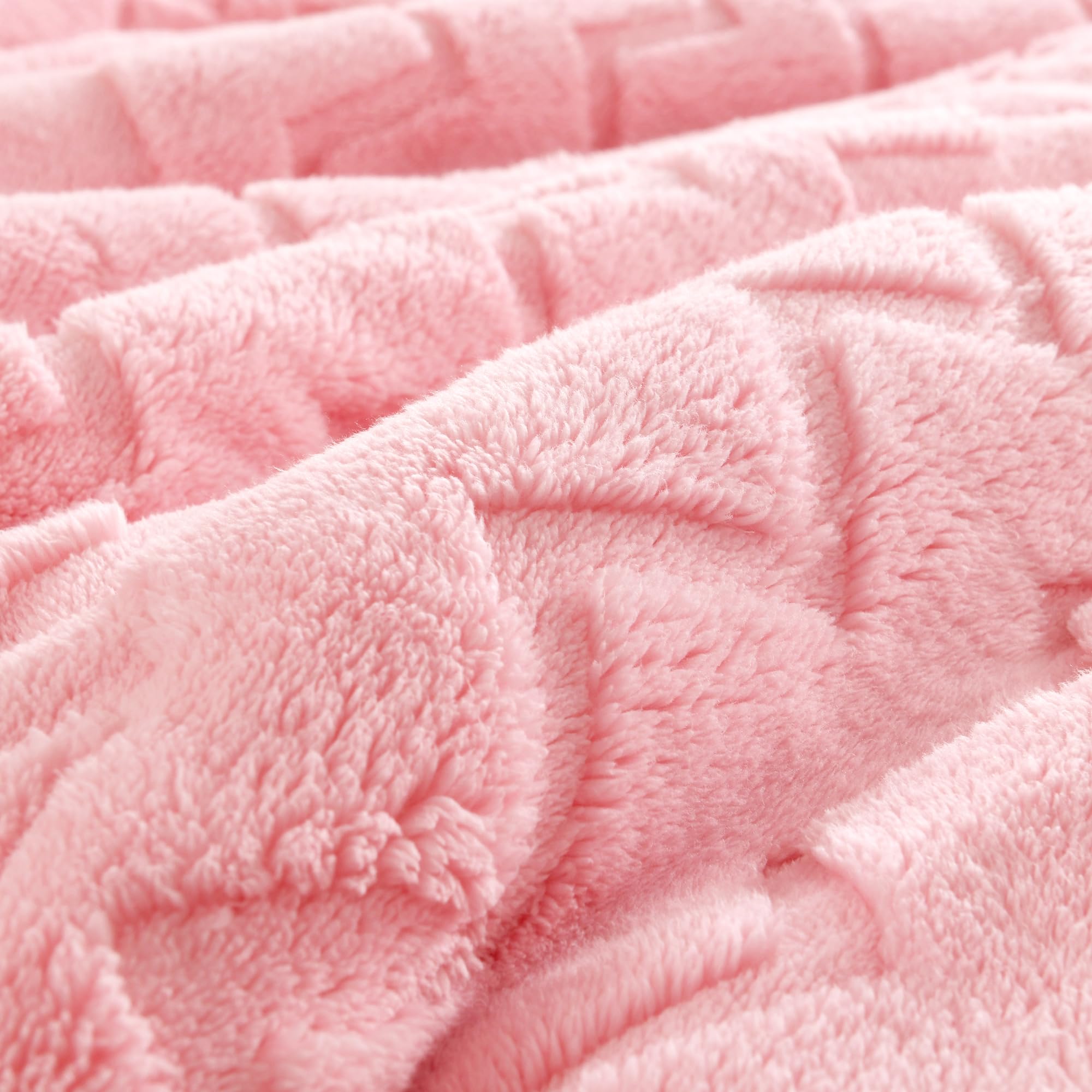 Fluffy Comforter Full Set - Soft Fuzzy Sherpa Pink Comforter for Full Size Bed
