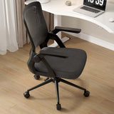 Office Computer Desk Chair Ergonomic Mesh Flip-Up Arms Comfy Chair with Mid Back