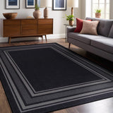 Modern Bordered Non Slip Indoor Rugs for Living Room 8x10 Area Rugs for Kitchen,