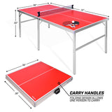 Mid-Size Table Tennis Game Set - Indoor/Outdoor Portable Table Tennis Game