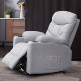 Electric Power Lift Recliner Chair Sofa for Elderly with Massage and Heat, Linen Fabric