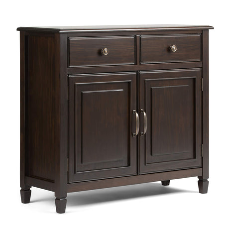 Connaught SOLID WOOD 40 Inch Wide Traditional Entryway Storage Cabinet in Dark Chestnut Brown