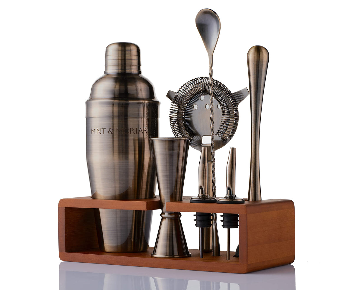 Cocktail Shaker Set, 7-Piece Bartender Kit with Stand