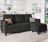 L Shaped Couch, Convertible Sectional Sofa with Linen Fabric, Modern Couch