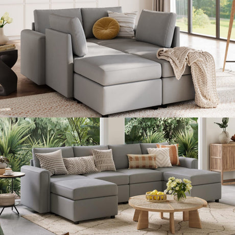 Modular Sectional Sofa, Convertible U Shaped Sofa Couch with Storage