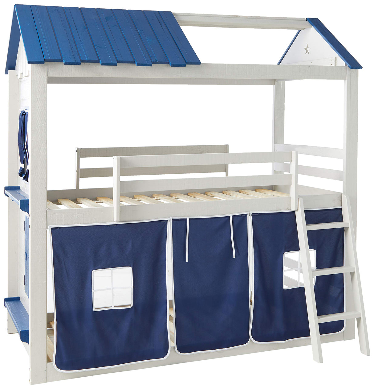 Twin Star Gaze Bunk Bed BUNKBED, TWIN/TWIN, Light Grey/Blue