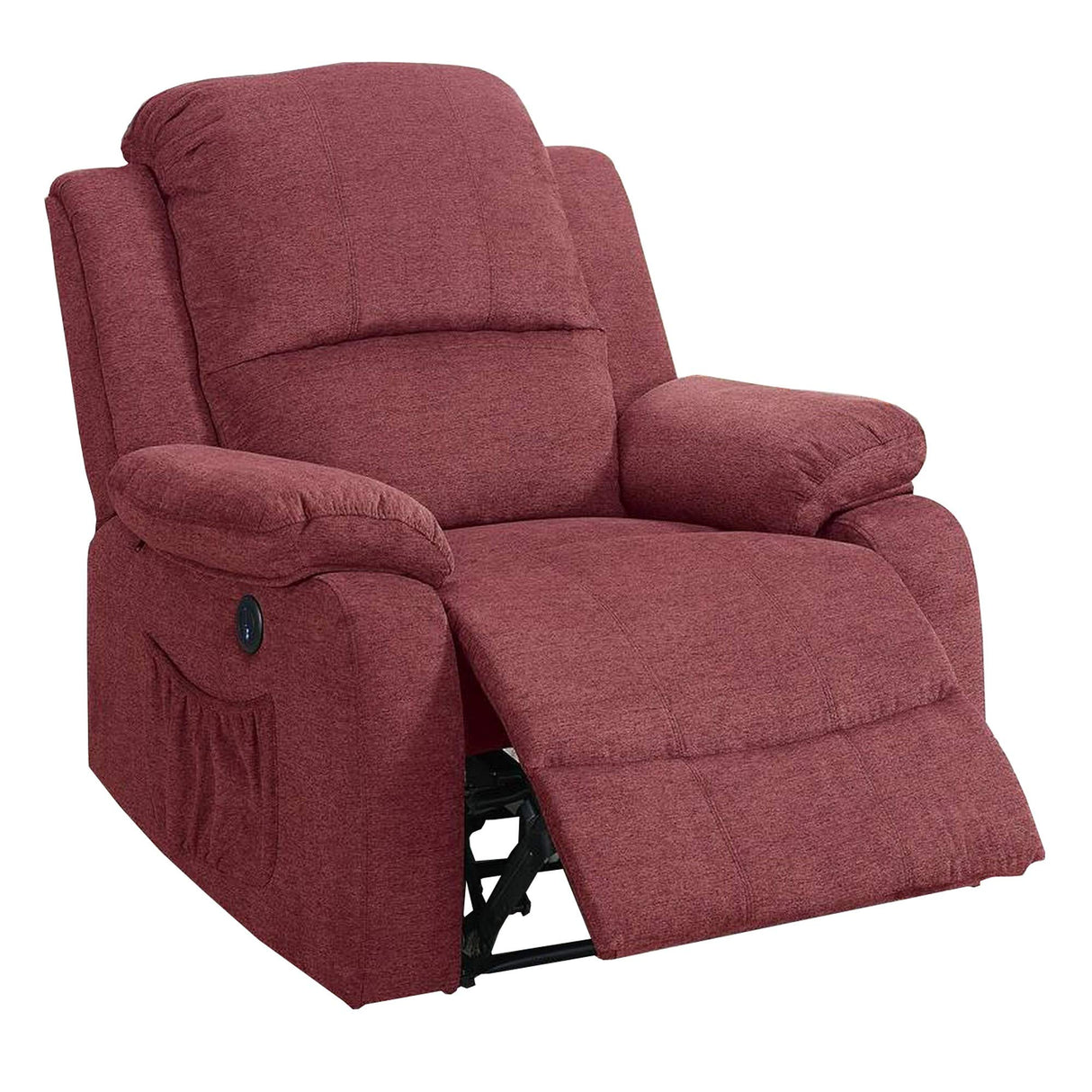 39 Inch Fabric Power Recliner with USB Port, Red