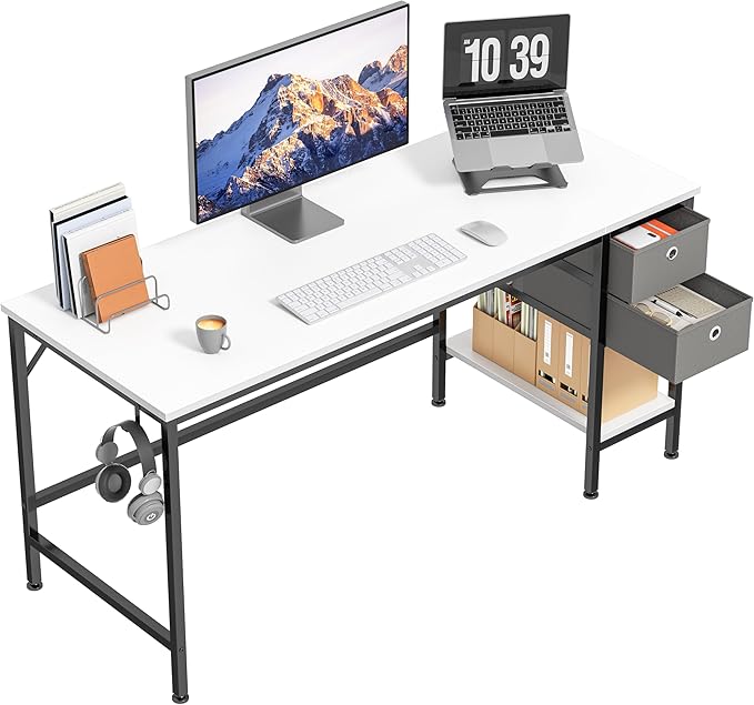 Office Desk, Computer Desk with Drawers 47" Study Writing Desks for Home