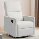 Swivel Rocking Recliner Chair for Adults, Rocker Nursery Glider Chair for Living Room Bedroom, Upholstered Fabric Reclining Single Sofa Chair(Grey)