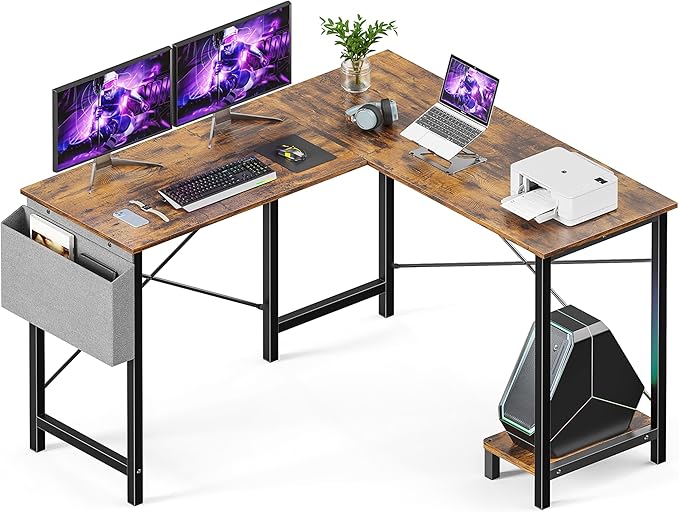 Desk Gaming Computer 50 Inch Reversible Corner Table PC for Writing Study Student