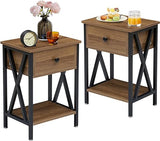 Modern Versatile Nightstands X-Design Side End Table Night Stand Storage Shelf