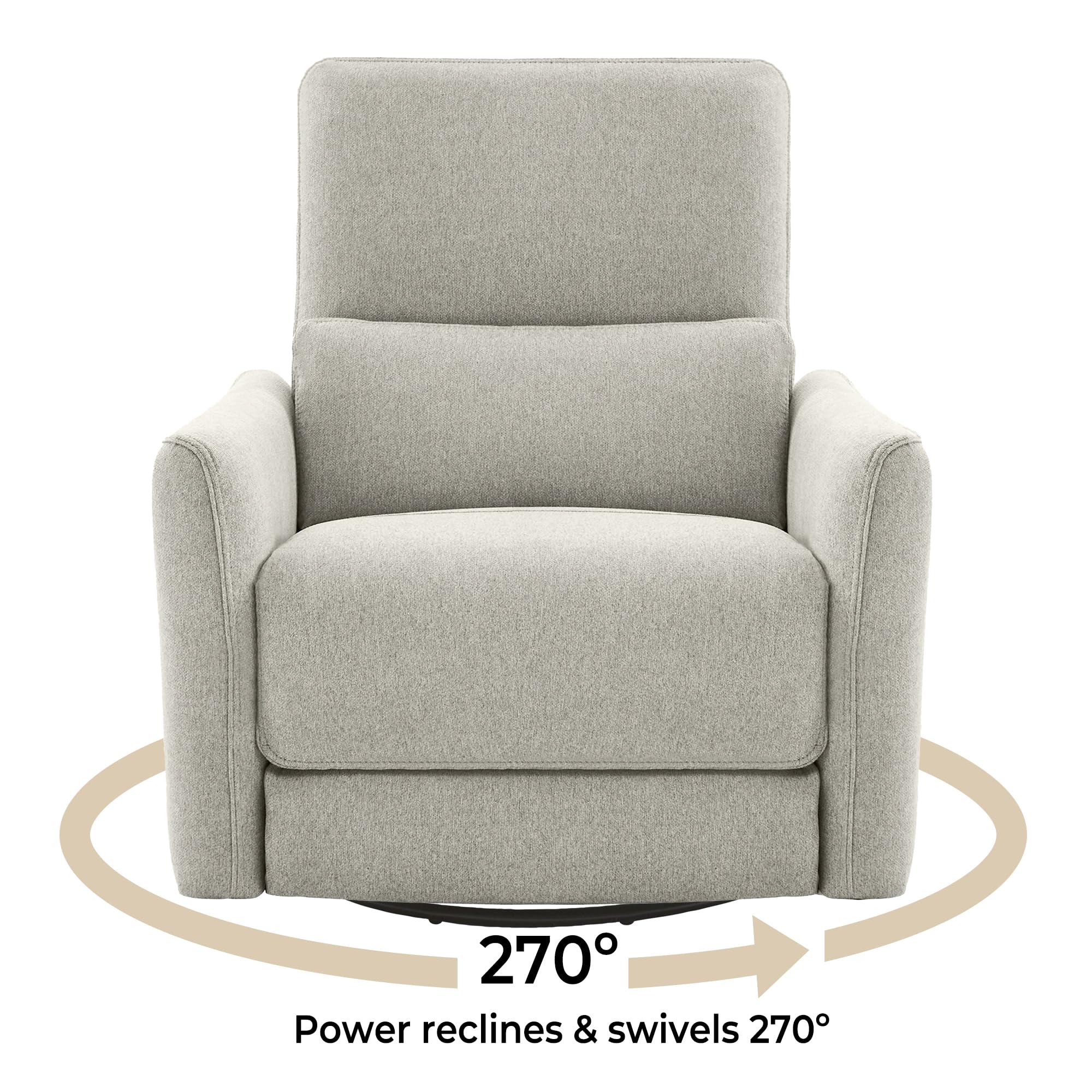 MammaNest Power Glider Swivel Recliner – 270° Rocker with USB