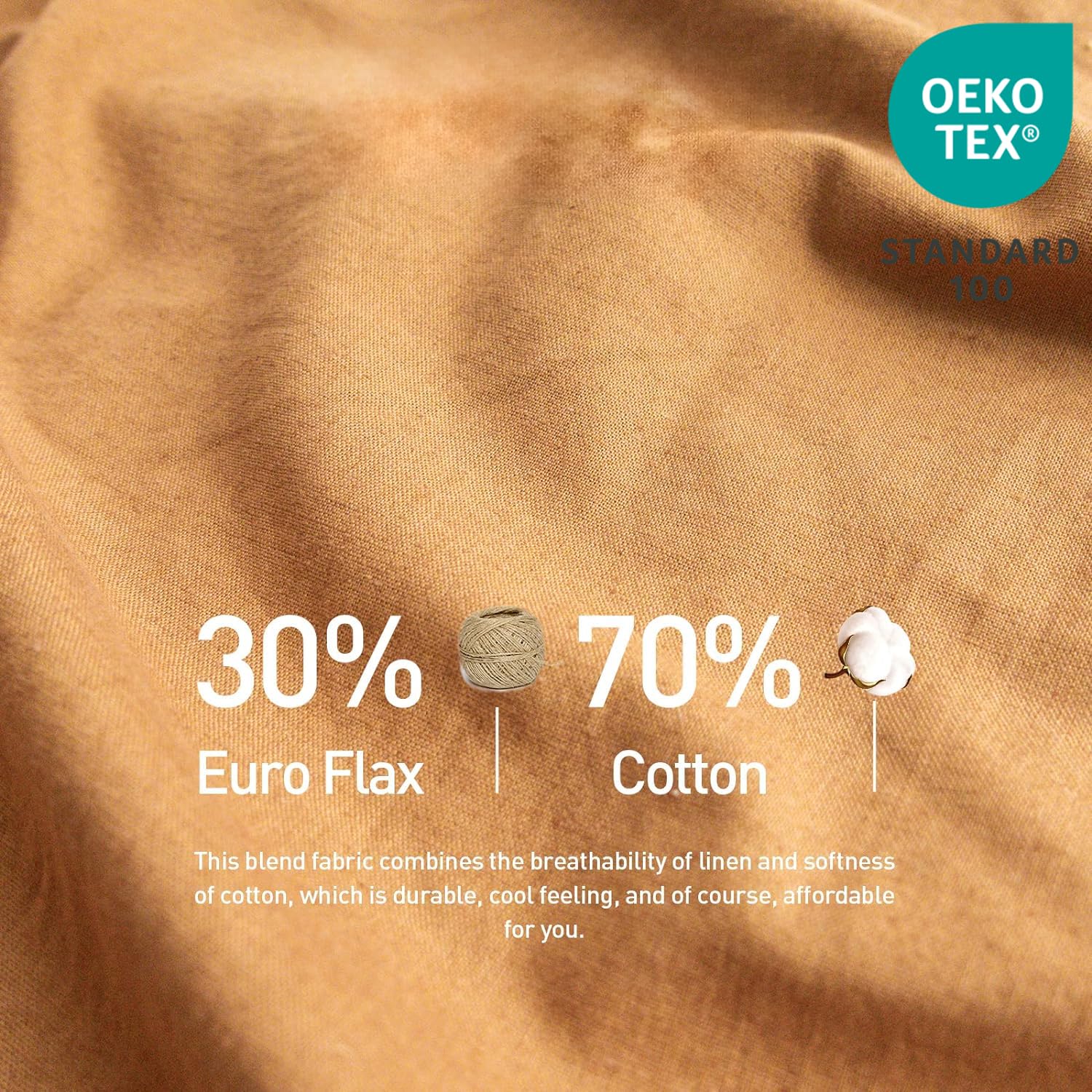 Belgian Linen Sheet Set Solid Color - 6 Pieces (1 Flat Sheet & 1 Fitted Sheet & 4 Pillowcases