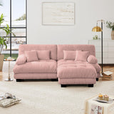 94" L Shape Sofa, Chenille 2 Seater Cloud Couch with 4 Soft Pillows