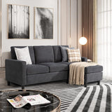 Convertible Sectional Sofa Couch with 3-Seat Sofa, L-Shaped Ottoman Couch