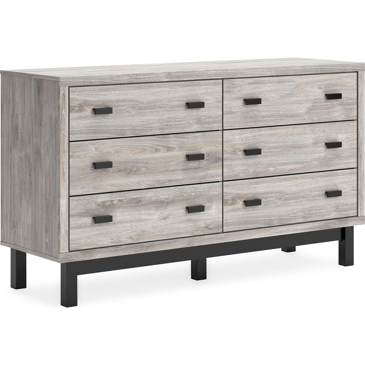 Vessalli Dresser, 63" W x 20" D x 36" H, Light Gray & Black