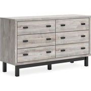 Vessalli Dresser, 63" W x 20" D x 36" H, Light Gray & Black