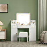47.2'' Large Vanity with Folding Up Makeup Mirror,Makup Vanity with Makeup Organizer