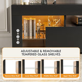 Modern Black LED TV Stand for 70-Inch Televisions with RGB Lighting