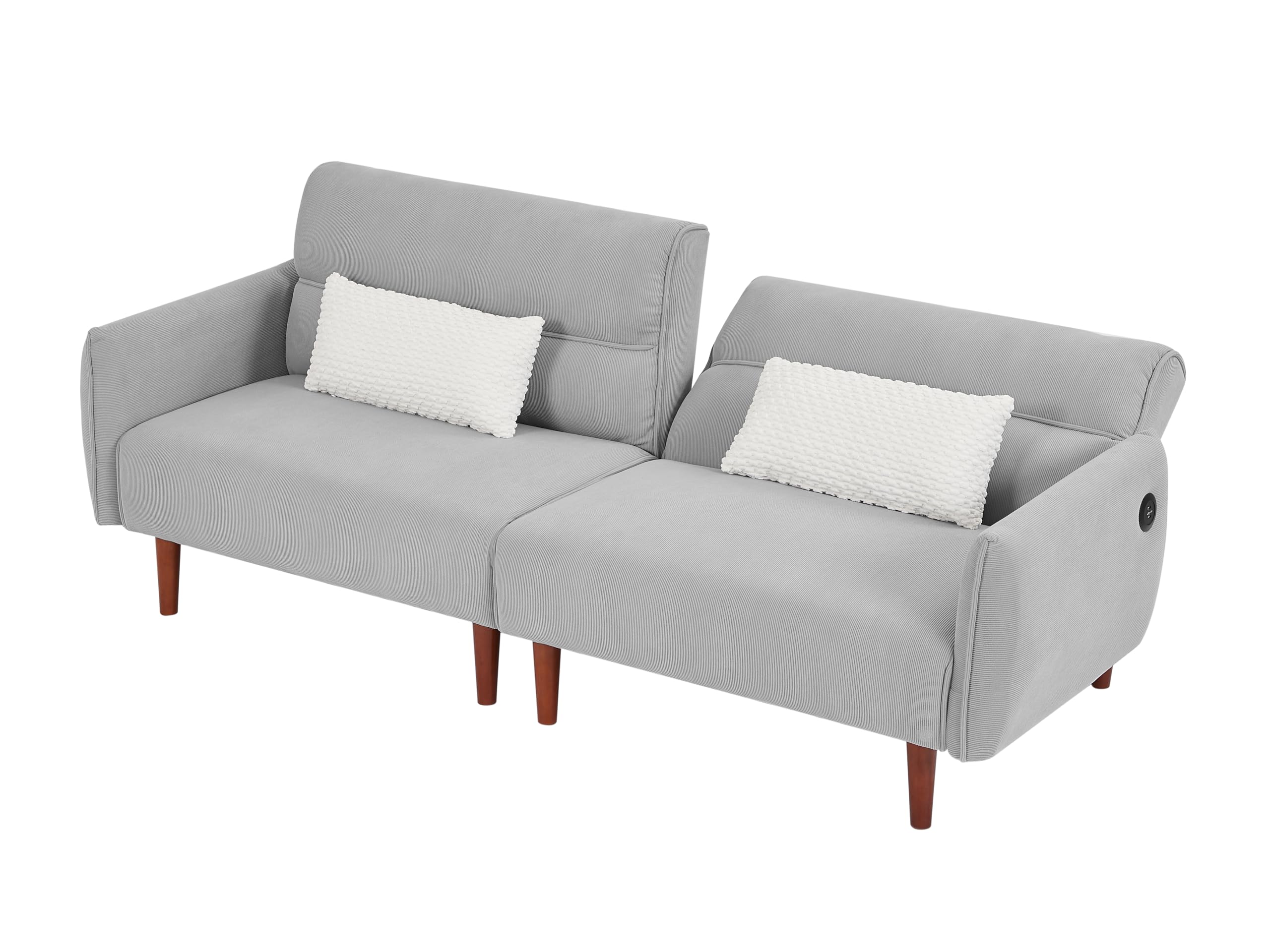 Sofa Bed Adjustable Sleeper Loveseat Couch Modern Corduroy Upholstered Recliner