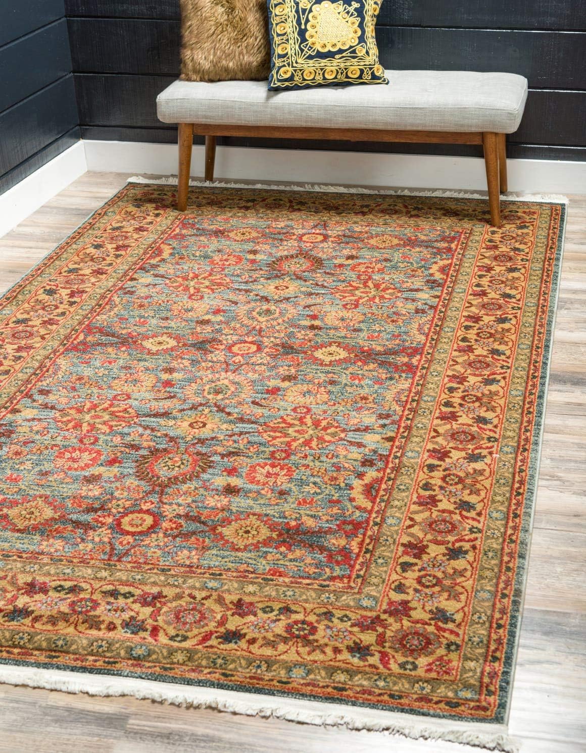 Edinburgh Collection Area Rug - Monroe (8' x 11' Rectangle Blue/Brown)
