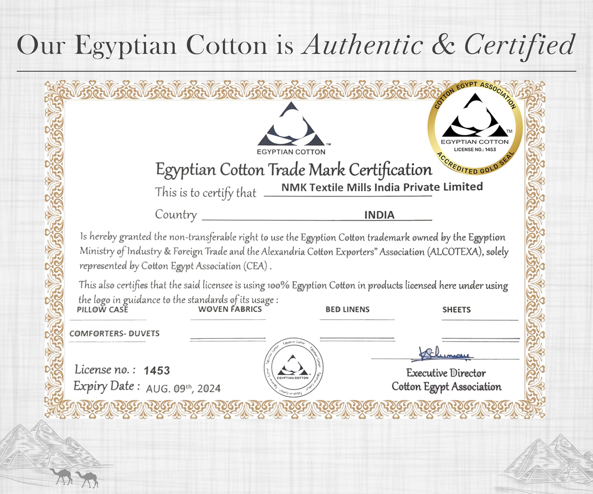 Certified Luxury 100% Egyptian Cotton Sheets, King Size Bed Sheets,