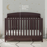 Benton 5-in-1 Convertible Crib with Drawer (Espresso) - Converts from Baby Crib to Toddler Bed