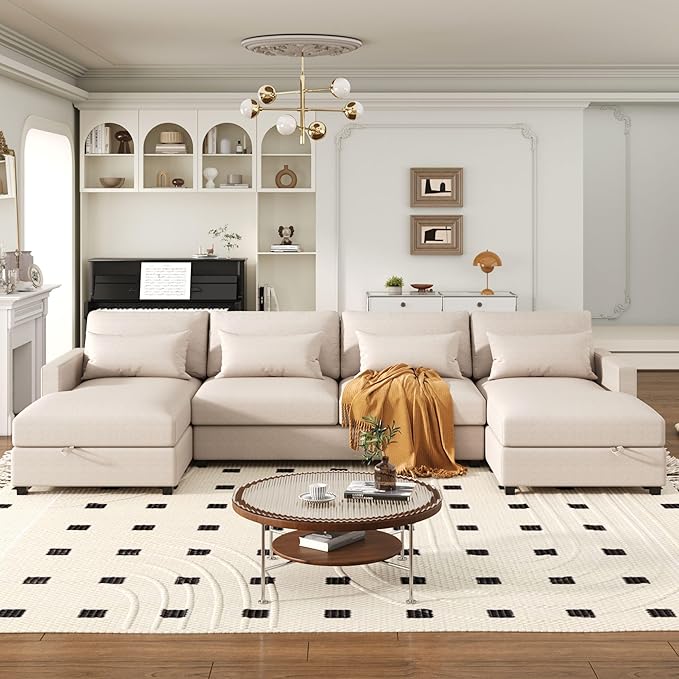 Sectional Sofa Modern Couch L-Shape Sectional Sofa Sleeper Comfy Upholstered