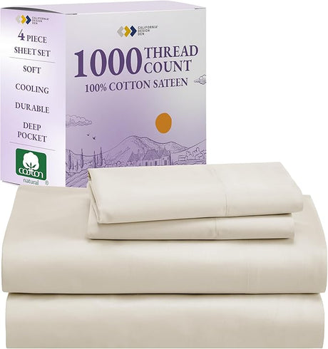 1000 Thread Count King Size Sheet Set, Winner Architectural Digest Best Sheet,