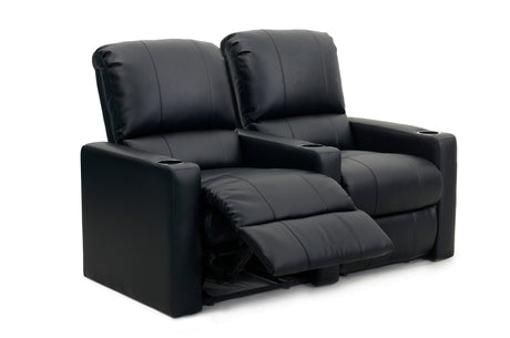 Octane Seating Octane Charger XS300 Leather Home Theater Recliner Set (Row of 2), Black