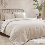 Boho Comforter Set King Size 7 Piece, Shabby Chic Tufted Comforter Set with Sheets