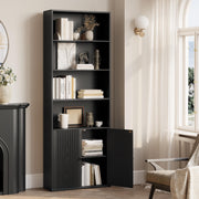 Bookcases and Bookshelves, Bookshelf with Doors and Storage, Industrial Tall Book Shelf
