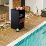 Pool Towel Rack Outdoor, Waterproof PE Plastic Rattan Wicker Pool Storage