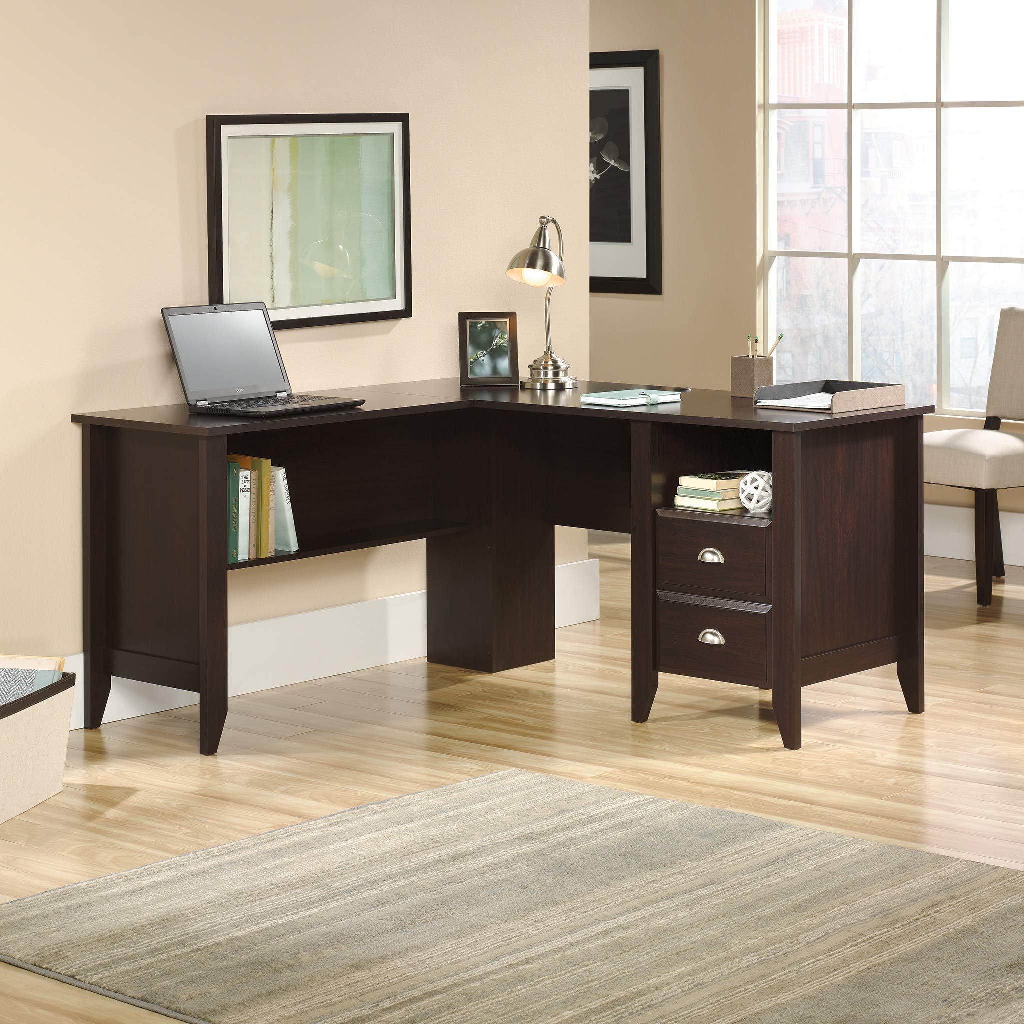 Shoal Creek L-Desk, Jamocha Wood finish