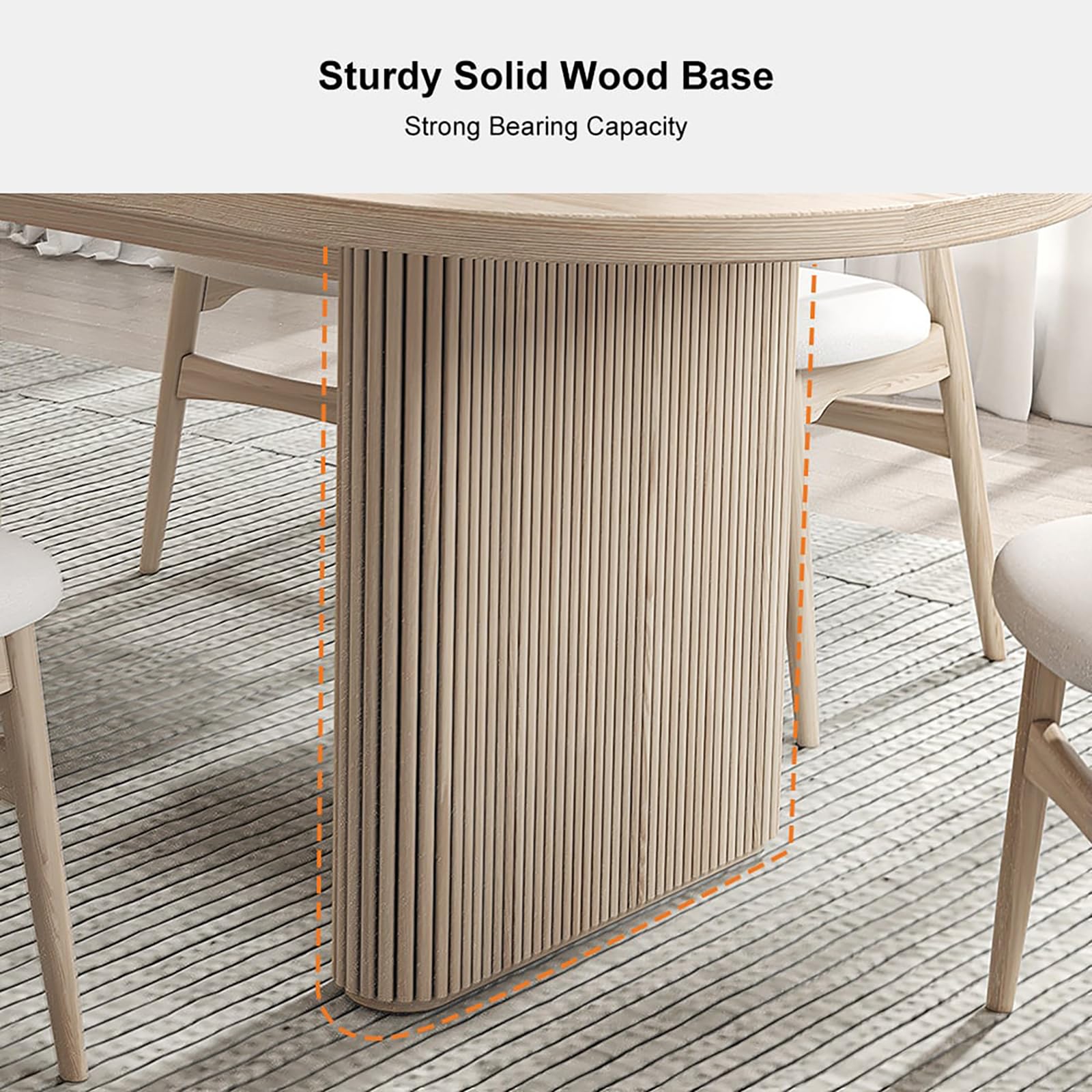 63"-79" Extendable Dining Table for 4 6 Person