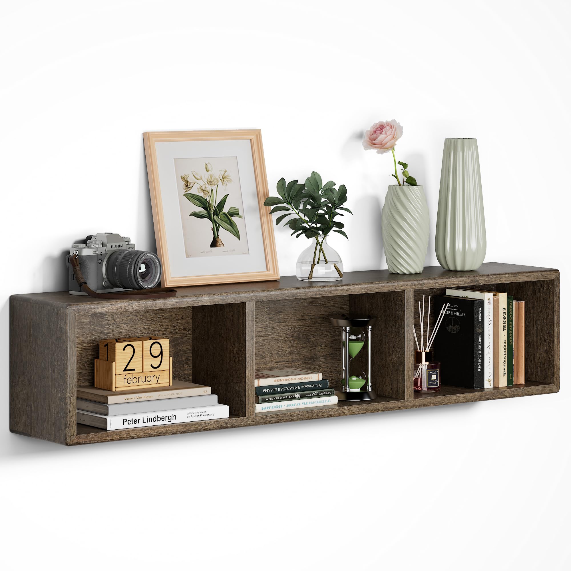 Book Shelf Cube Storage Organizer - Room Decor Closet Organizers and Storage Rubber Wood,