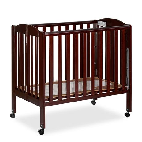 3 in 1 Portable Folding Stationary Side Crib in Espresso, Greenguard Gold Certified ,