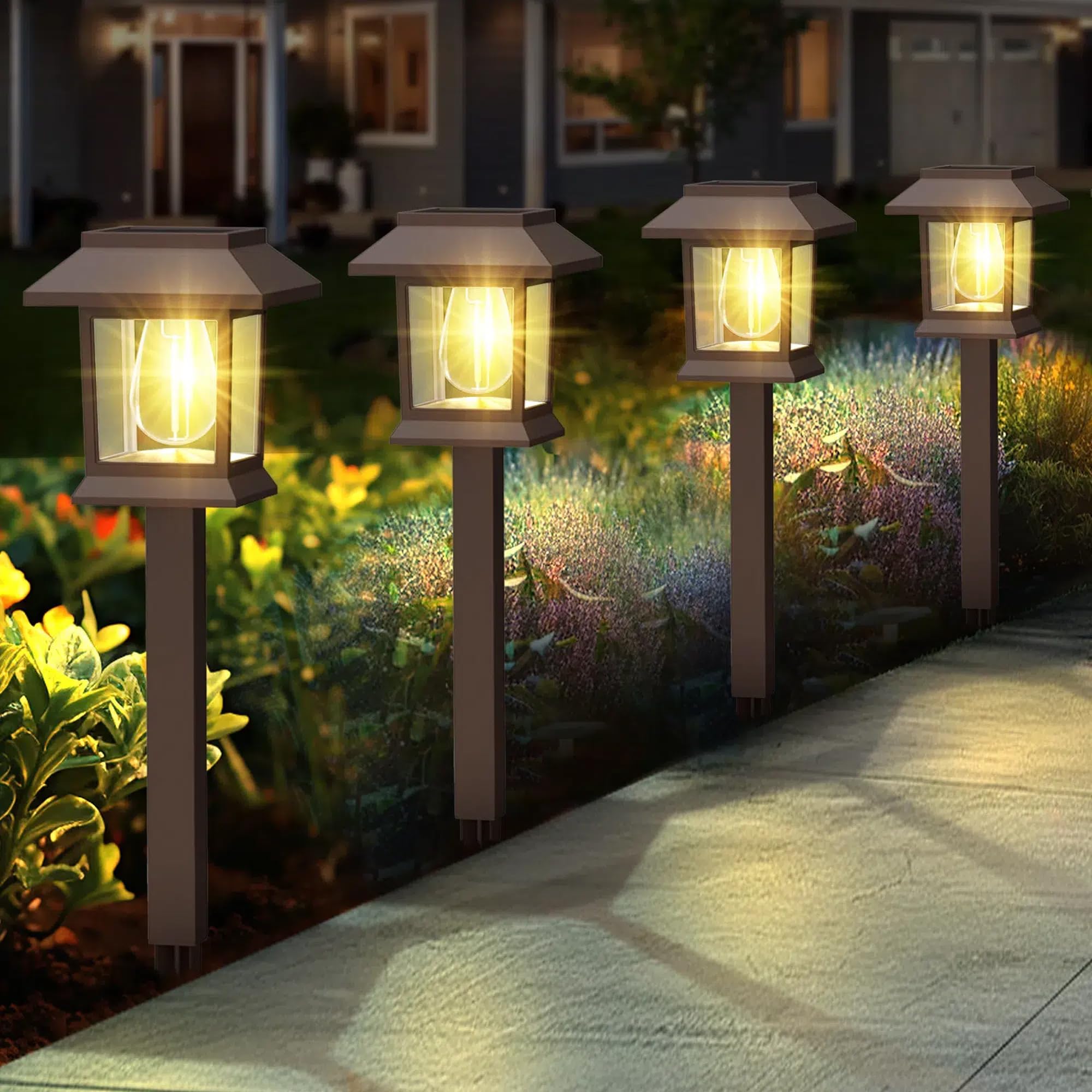 Solar Pathway Lights Outdoor, 12 Pack Upgraded LED Waterproof Solar