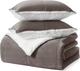 00520 Blissful King Comforter Set Reversible Fluffy All Season Comforter and Pillow Shams Easy Care Soft